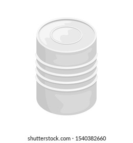 A tin can without a label. 3D vector illustration.