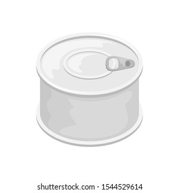A tin can without a label. 3D vector illustration.