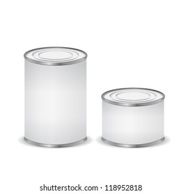 Tin cans isolated on white