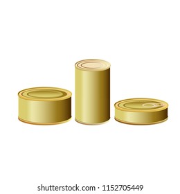 Tin cans. Set of vector illustration isolated on white background
