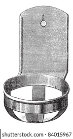 Tin casing for nest, vintage engraved illustration. Trousset encyclopedia (1886 - 1891).