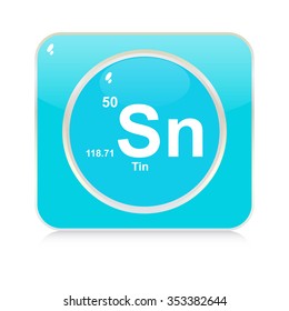 tin chemical element button