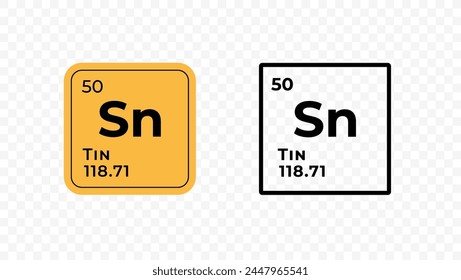 Tin, chemical element of the periodic table vector design