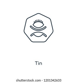 Tin concept line icon. Linear Tin concept outline symbol design. This simple element illustration can be used for web and mobile UI/UX.