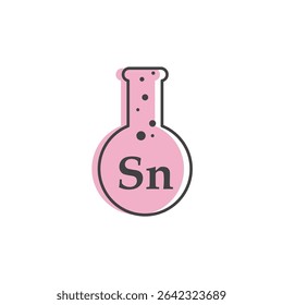 Tin Element in Flask Illustration