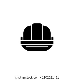Tin hat black icon concept. Tin hat flat  vector symbol, sign, illustration.