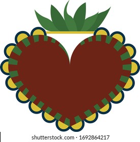 Tin heart illustration. Mexican traditional image. Corazón de hojalata