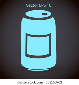 Tin icon. Vector illustration