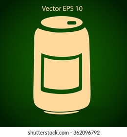Tin icon. Vector illustration