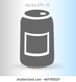 Tin icon. Vector illustration