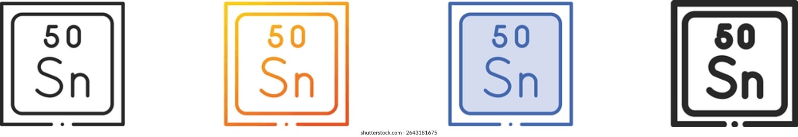 tin icon.Thin Linear, Gradient, Blue Stroke and bold Style Design Isolated On White Background