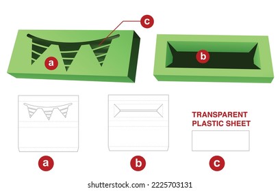 Zinn- und Long-Box mit Brennen-Fenster auf Cover-Dur-Cut-Vorlage und 3D-Mock-Up