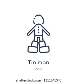 tin man icon from people outline collection. Thin line tin man icon isolated on white background.
