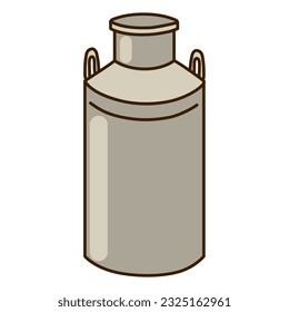 Tin metal with milk. Vector illustration icon in flat style on white background