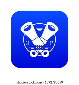 Tin opener icon blue vector isolated on white background