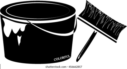 A tin of paint and brush