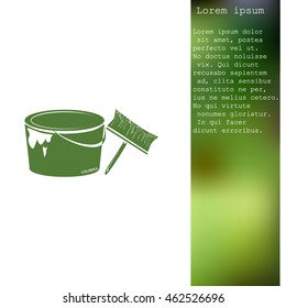 A tin of paint and brush
