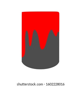 Tin of red paint, isolated object