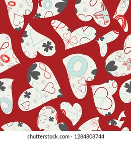 Tin Shanty Designs, vector, repeat pattern design,  modern, hand drawn hearts with a sassy feel. Vector design created with Adobe Illustrator CC
