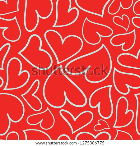 Tin Shanty Designs, vector, repeat pattern design,  hearts with funky, sassy feel. Vector design created with Adobe Illustrator CC

