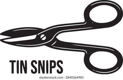 Tin snips metal sheet shears cutting tool vector illustration