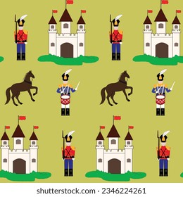 tin soldier castle horse pattern background wallpaper eps 10 vector
