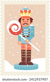 Tin Soldier Christmas Stamp Vector Illustration