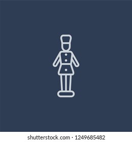 Tin Soldier icon. Tin Soldier linear design concept from Christmas collection. Simple element vector illustration on dark blue background.