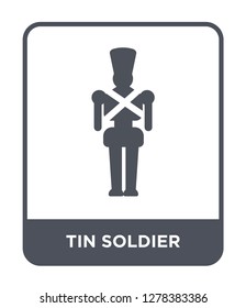 tin soldier icon vector on white background, tin soldier trendy filled icons from Christmas collection, tin soldier vector illustration