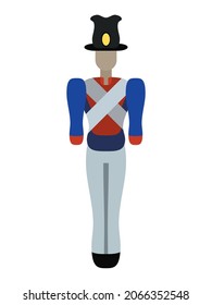 tin soldier toy simple figure. vector flat style illustration