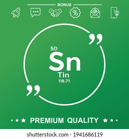 Tin symbol with quote symbol