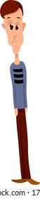 Tin and tall guy, illustration, vector on white background