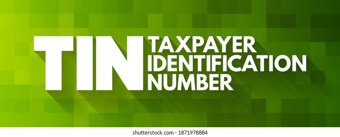 Tin Taxpayer Identification Number Identification Number เวกเตอร์สต็อก ปลอดค่าลิขสิทธิ์ 4828