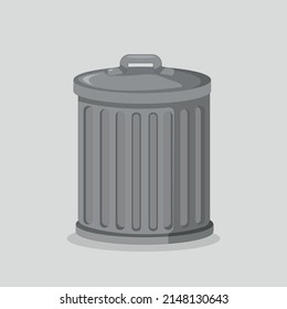 La basura de estaño puede aislarse en un fondo gris. Ilustración conceptual de la cartografía vectorial de reciclaje. Ilustración del vector EPS 10. 