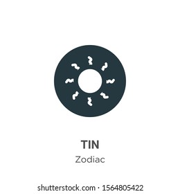 Tin vector icon on white background. Flat vector tin icon symbol sign from modern zodiac collection for mobile concept and web apps design.