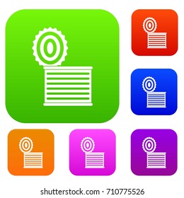 Tincan set icon in different colors isolated vector illustration. Premium collection