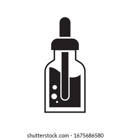 Tincture and dropper icon design. Dropper Bottle vector black symbol. isolated on white background