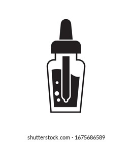Tincture and dropper icon design. Dropper Bottle vector black symbol. isolated on white background