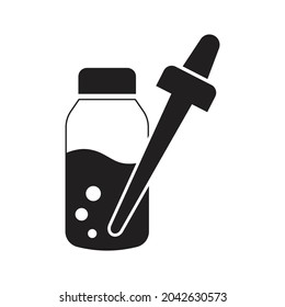 Diseño de iconos de tintura y cuentagotas aislados en fondo blanco