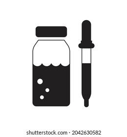 Tincture and dropper icon design isolated on white background