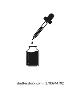 Tincture and dropper icon. Editable Vector EPS Symbol Illustration.