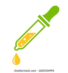 Tincture Dropper Vector Icon Isolated On White Background