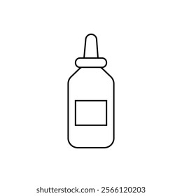 Tincture oil bottle icon line style isolated on white background. Vector illustration