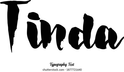 Tinda Negrita Caligrafía Cursiva Color Negro Texto Sobre Fondo Blanco