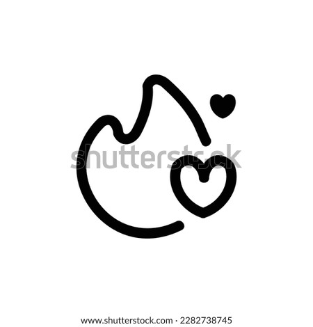 Tinder Vector Icon, Outline style, isolated on white Background.