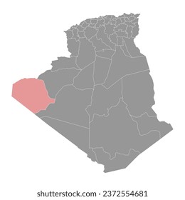 Tindouf province map, administrative division of Algeria.