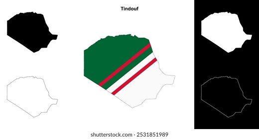 Tindouf province outline map set