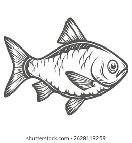 Ilustração de vetor de peixe de folha de flúor