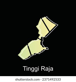 Tinggi Raja City map of North Sumatra Province national borders, important cities, World map country vector illustration design template