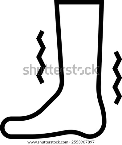 tingling icon. Thin linear style design isolated on white background